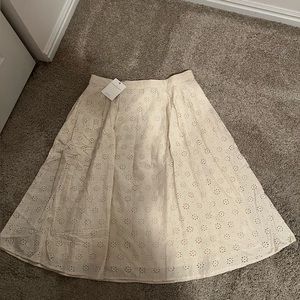 Cream Eyelet Skirt NWT